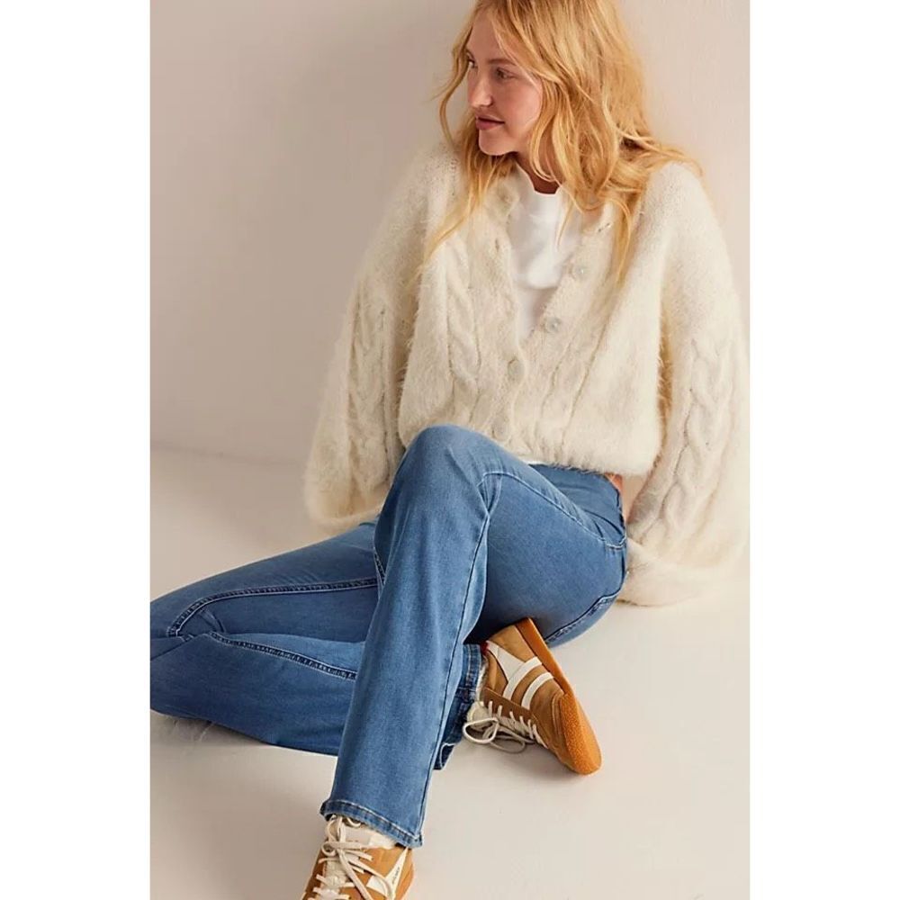 Free People Women's Blue We The Free Penny Pull-On Flare Jeans Size 30